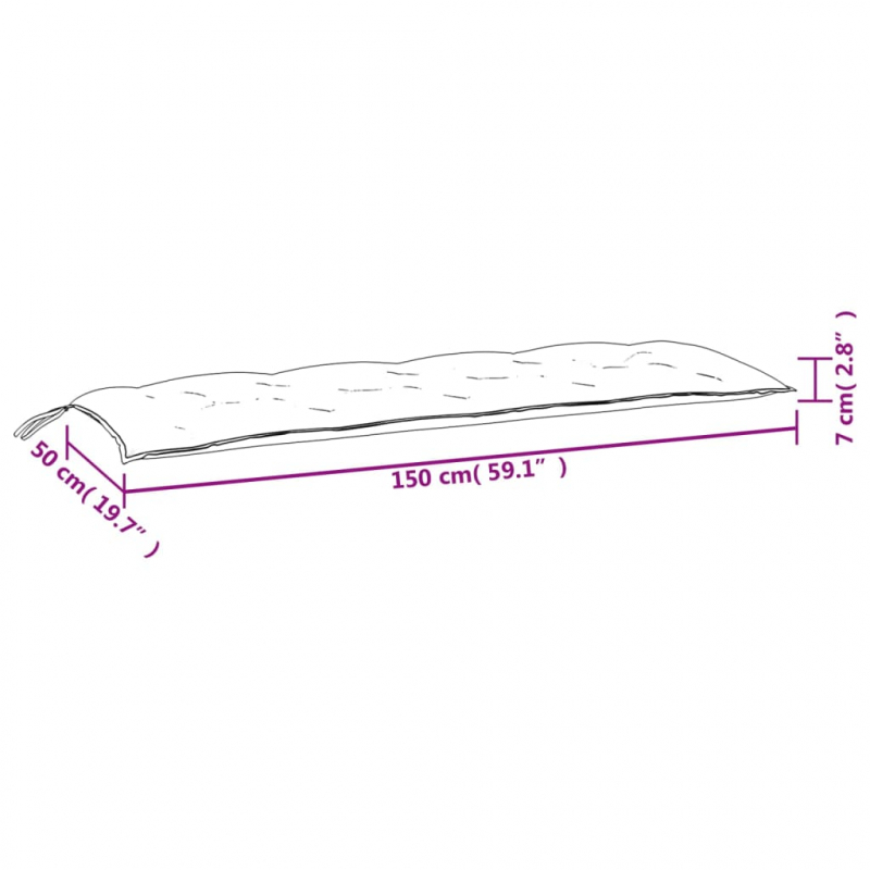 Gartenbank-Auflagen 2 Stk. Melange Anthrazit 150x50x7 cm Stoff