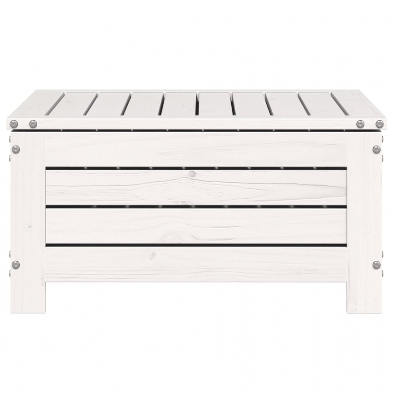 Gartenhocker Weiß 62x63,5x32 cm Massivholz Kiefer