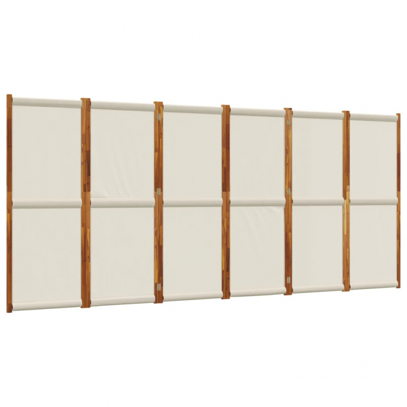 6-tlg. Paravent Hellgrau 420x180 cm