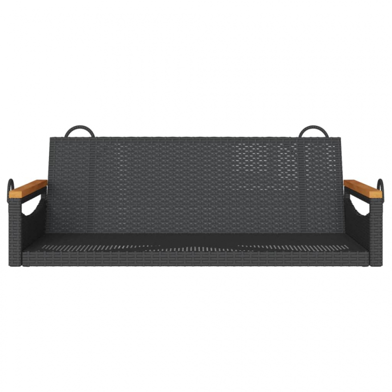 Hängebank Schwarz 109x62x40 cm Poly Rattan