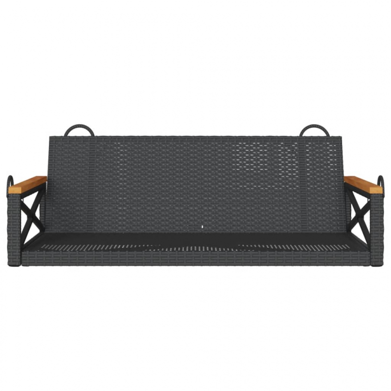Hängebank Schwarz 109x62x40 cm Poly Rattan