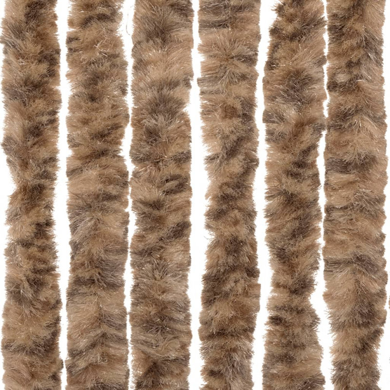 Fliegenvorhang Beige und Dunkelbraun 90x220 cm Chenille