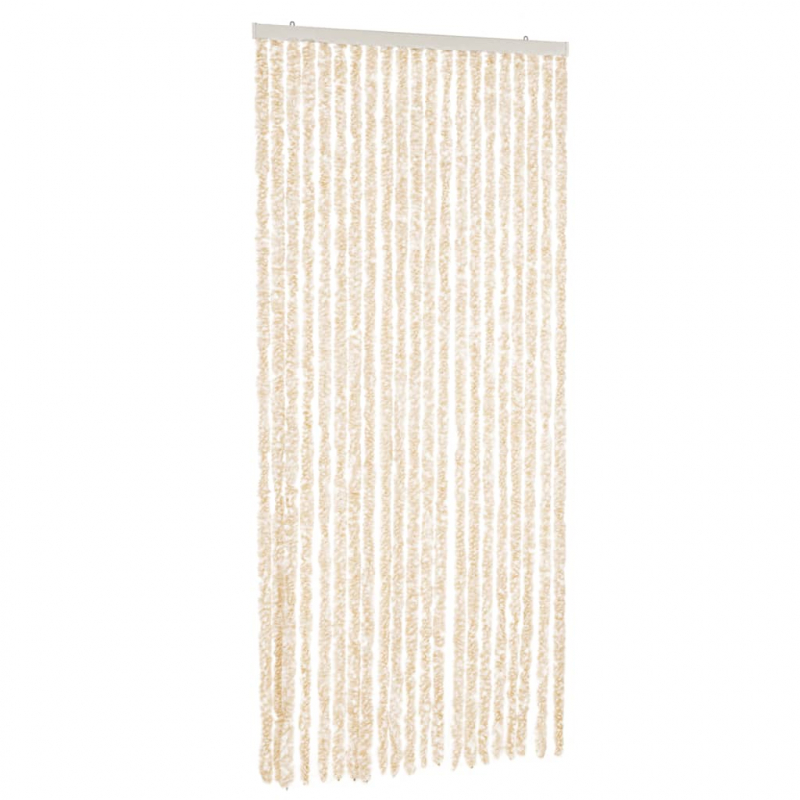 Fliegenvorhang Beige und Weiß 100x200 cm Chenille