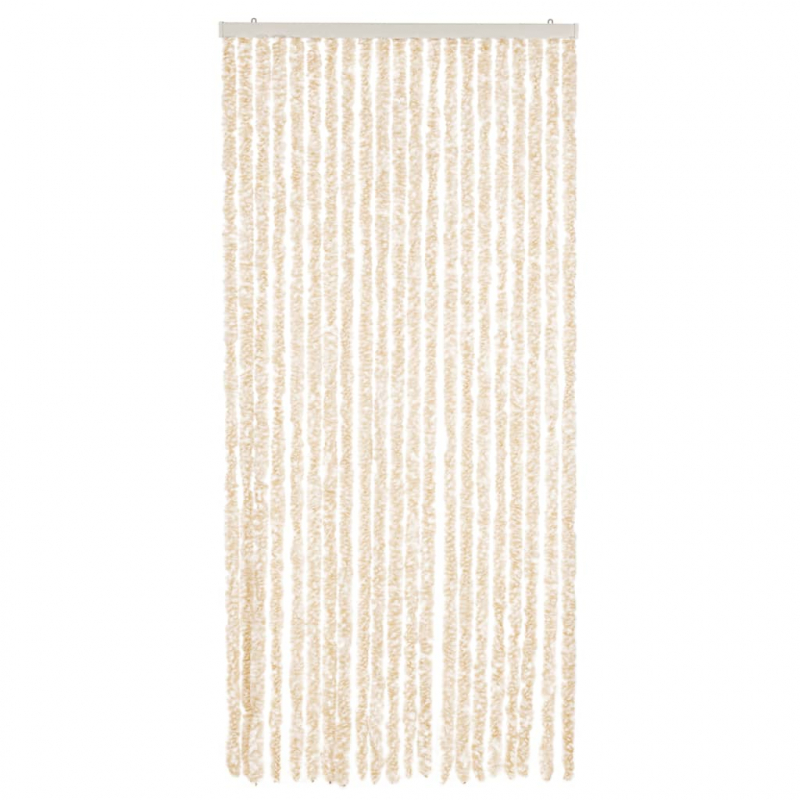 Fliegenvorhang Beige und Weiß 100x200 cm Chenille