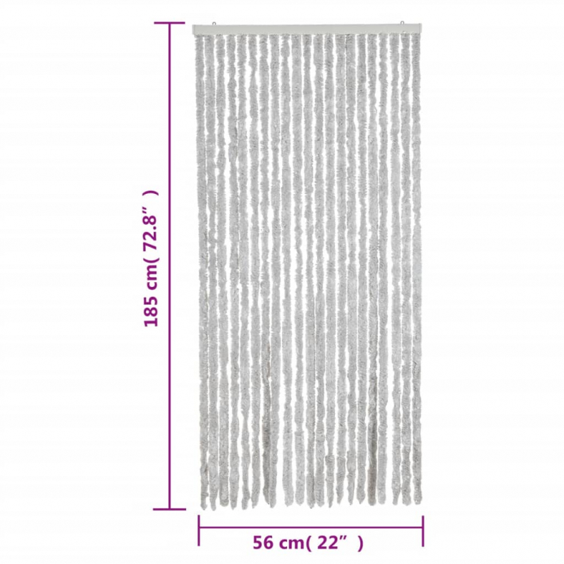 Fliegenvorhang Grau 56x185 cm Chenille