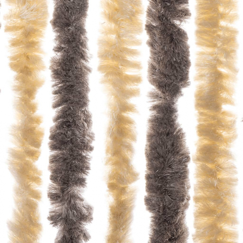 Fliegenvorhang Dunkelbraun und Beige 100x230 cm Chenille