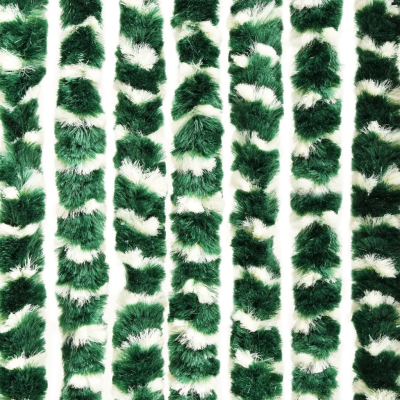Fliegenvorhang Grün und Weiß 100x230 cm Chenille