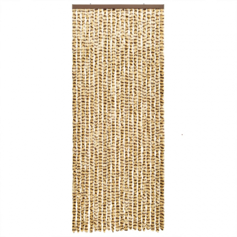 Fliegenvorhang Beige und Braun 100x200 cm Chenille