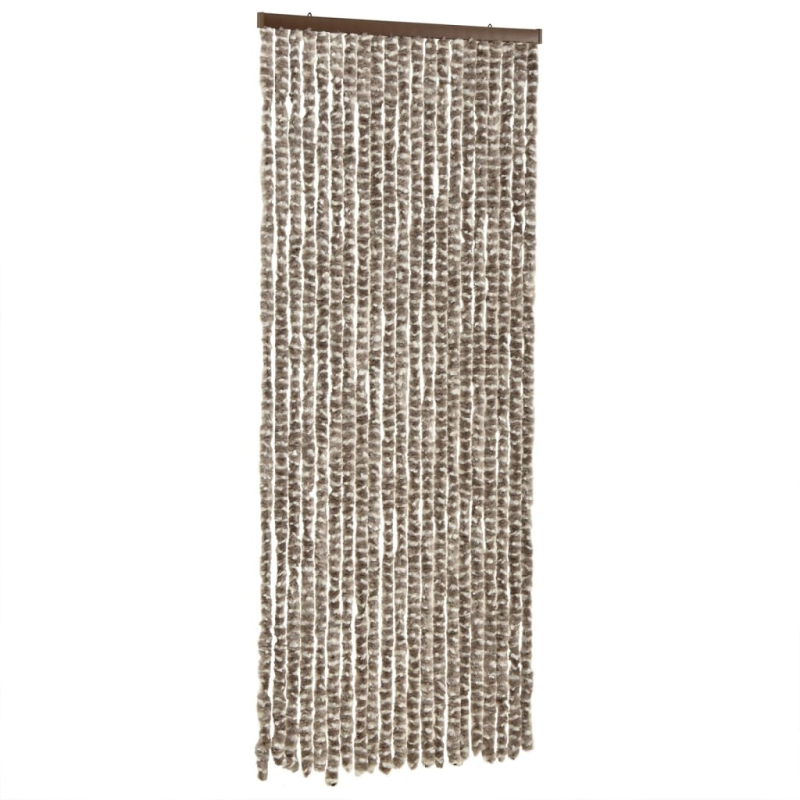 Fliegenvorhang Taupe und Weiß 56x200 cm Chenille