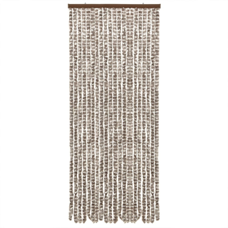Fliegenvorhang Taupe und Weiß 56x200 cm Chenille
