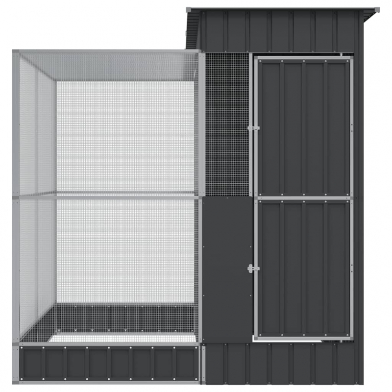 Voliere mit Erweiterung Silbern 209x203x216 cm Stahl
