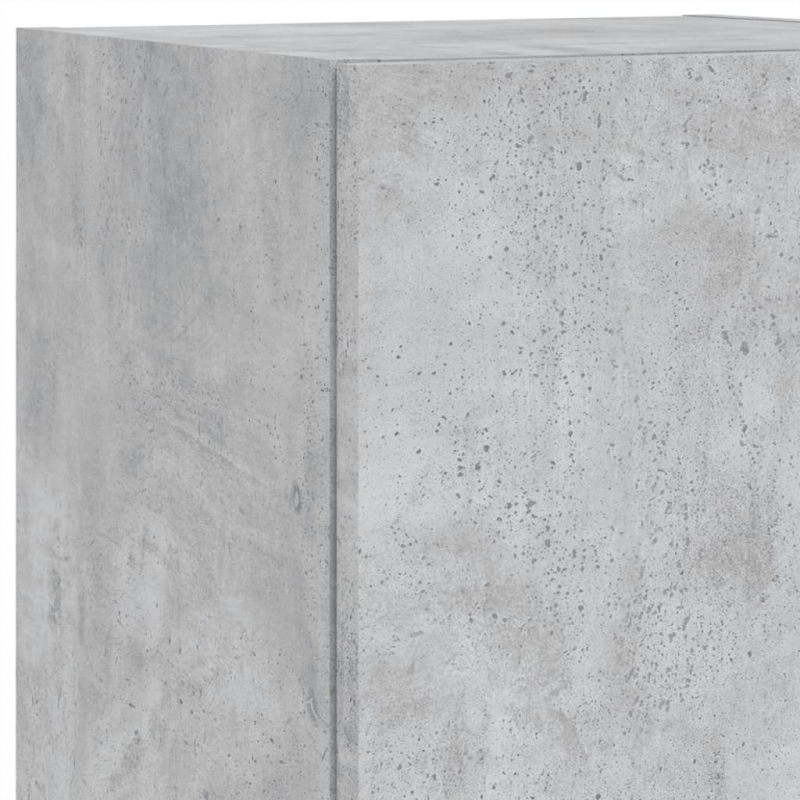5-tlg. Wohnwand mit LED-Beleuchtung Betongrau Holzwerkstoff