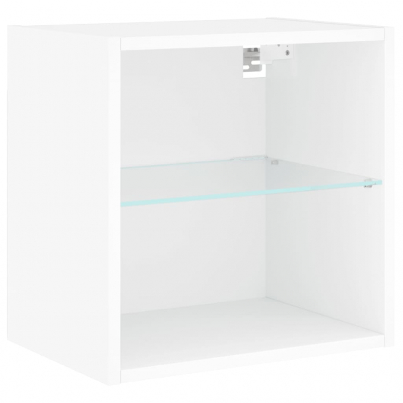 5-tlg. Wohnwand mit LED-Beleuchtung Weiß Holzwerkstoff