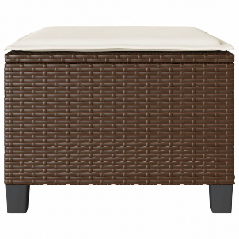 3-tlg. Bistro-Set mit Kissen Braun Poly Rattan