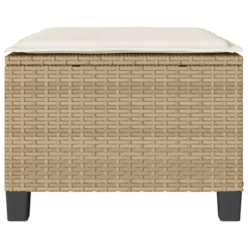 3-tlg. Bistro-Set mit Kissen Beige Poly Rattan