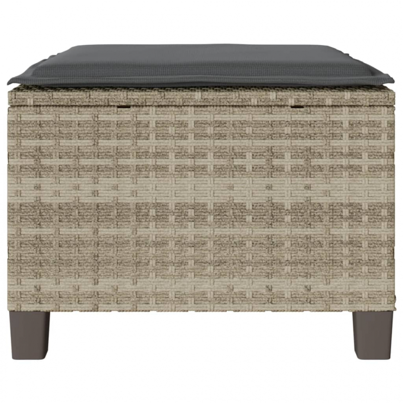 3-tlg. Bistro-Set mit Kissen Hellgrau Poly Rattan