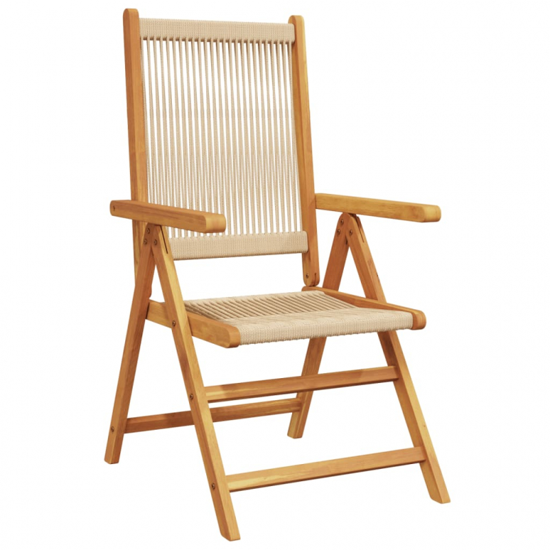 Gartenstühle 2 Stk. Beige Massivholz Akazie und Polypropylen