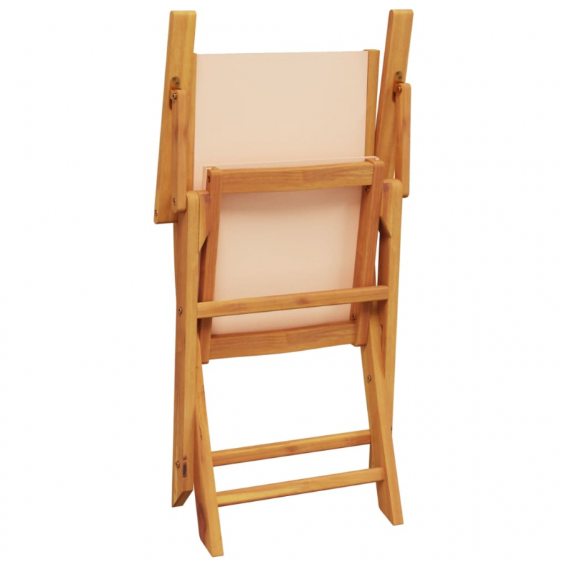 Gartenstühle 2 Stk. Beige Massivholz Akazie & Stoff