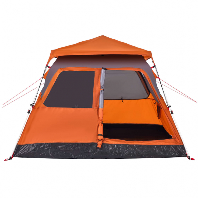 Kuppel-Campingzelt 4 Personen Grau und Orange Quick Release