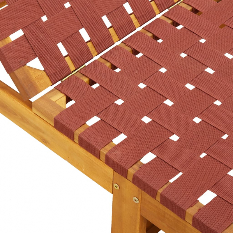 Sonnenliege Rot Massivholz Akazie und Stoff