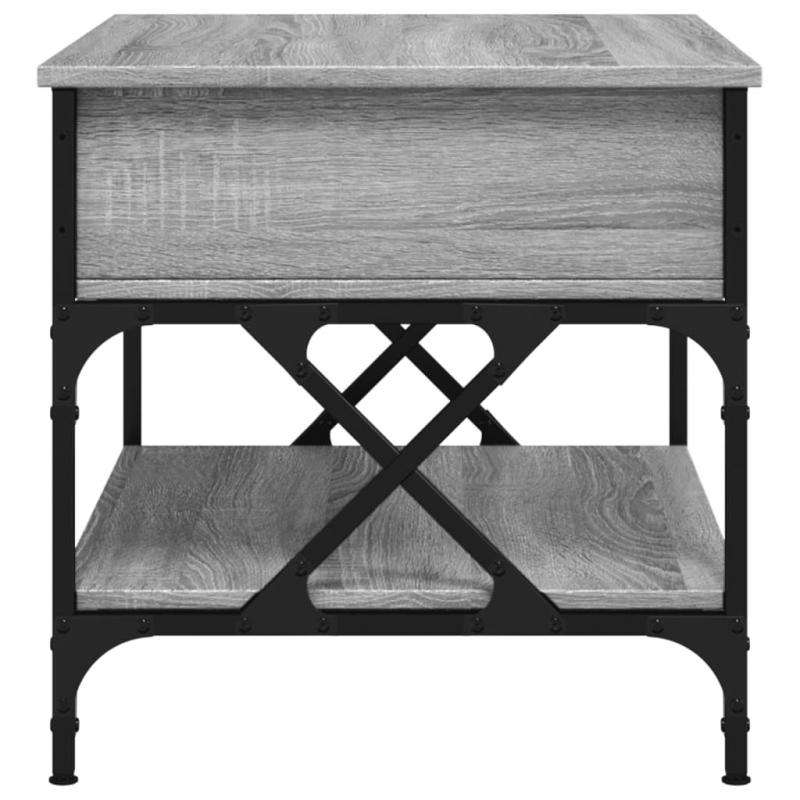 Couchtisch Grau Sonoma 70x50x50 cm Holzwerkstoff und Metall