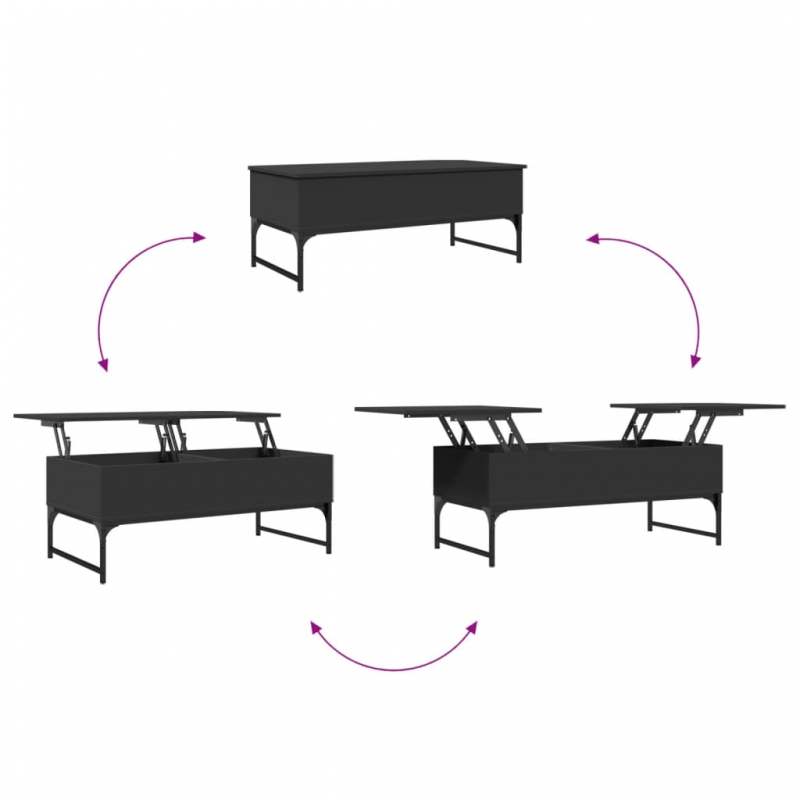 Couchtisch Schwarz 100x50x40 cm Holzwerkstoff und Metall