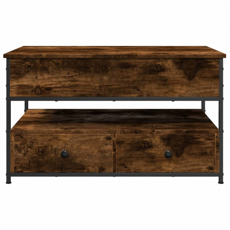 Couchtisch Räuchereiche 85x50x50 cm Holzwerkstoff und Metall