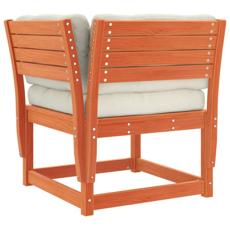 6-tlg. Garten-Sofagarnitur mit Kissen Wachsbraun Kiefernholz