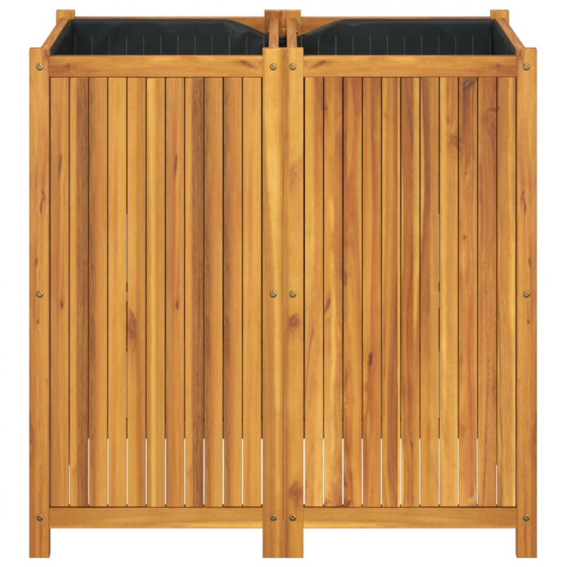 Pflanzkübel mit Einlage 100x50x100 cm Massivholz Akazie