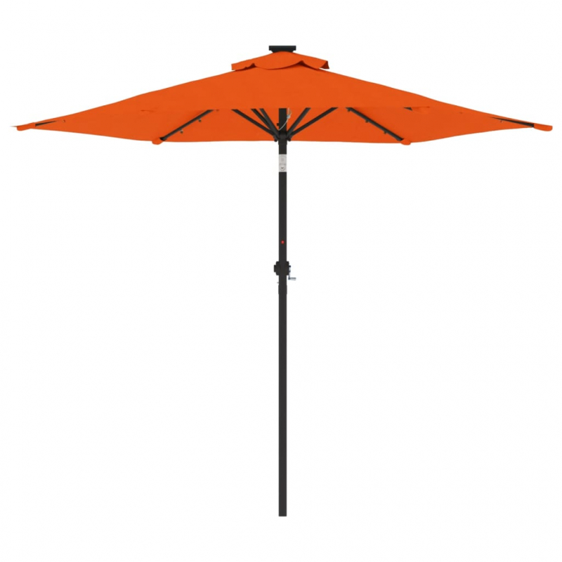 Sonnenschirm mit LED und Stahlmast Terracotta 225x225x212 cm