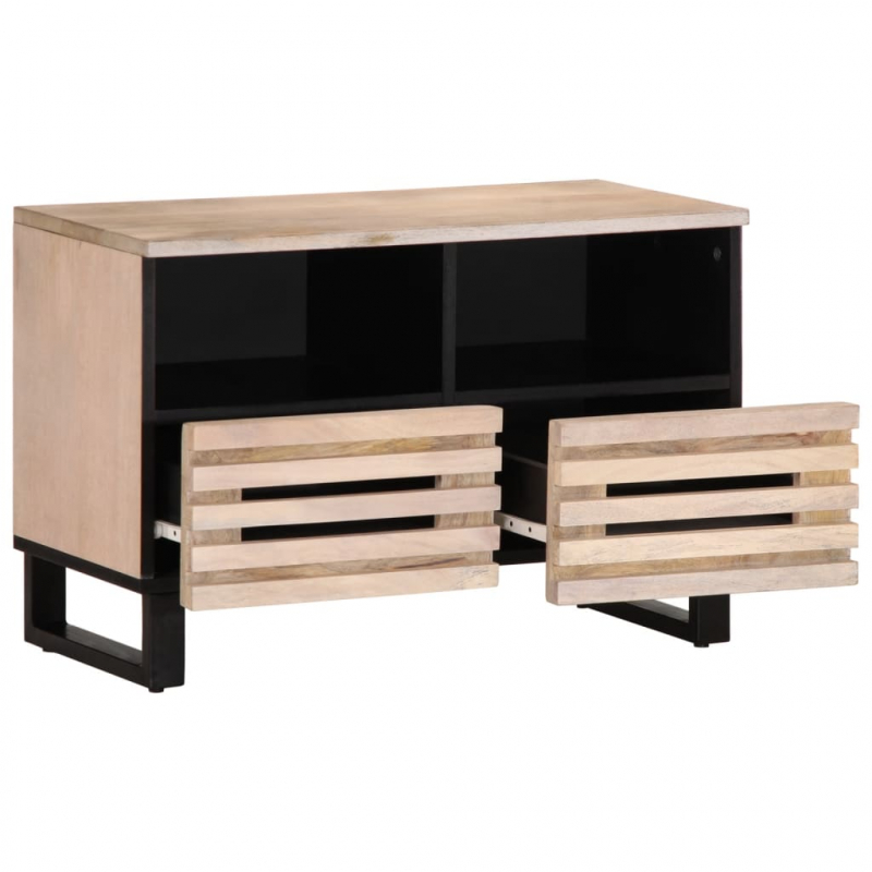 TV-Schrank Weiß 70x34x46 cm Massivholz Mango