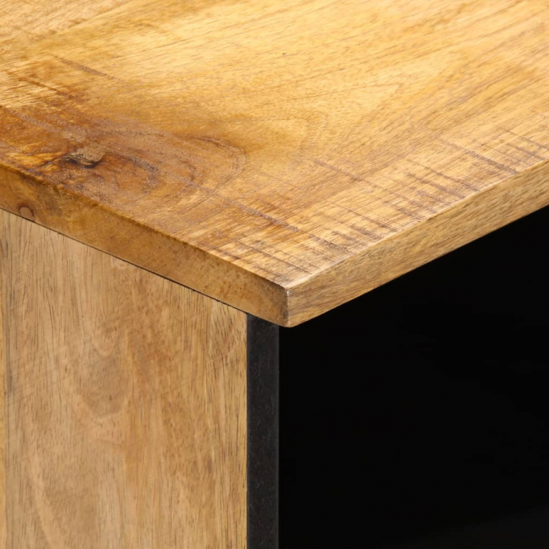 Nachttische 2 Stk. 40x34x46 cm Raues Mangoholz