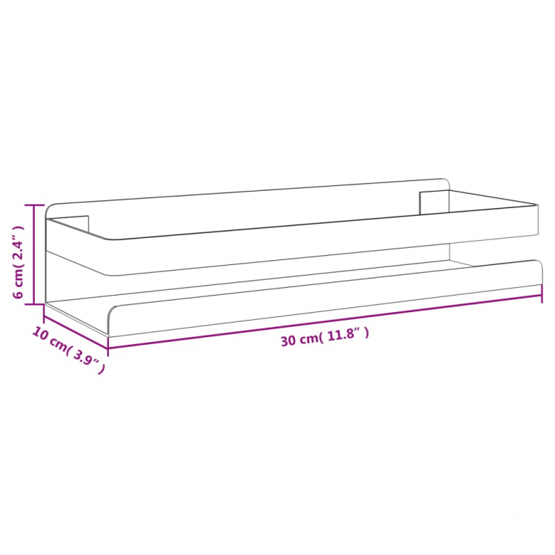 Duschablage 30x10x6 cm Gebürsteter Edelstahl 304