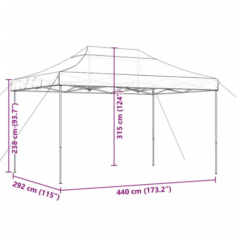 Partyzelt Faltbar Pop-Up Grün 440x292x315 cm