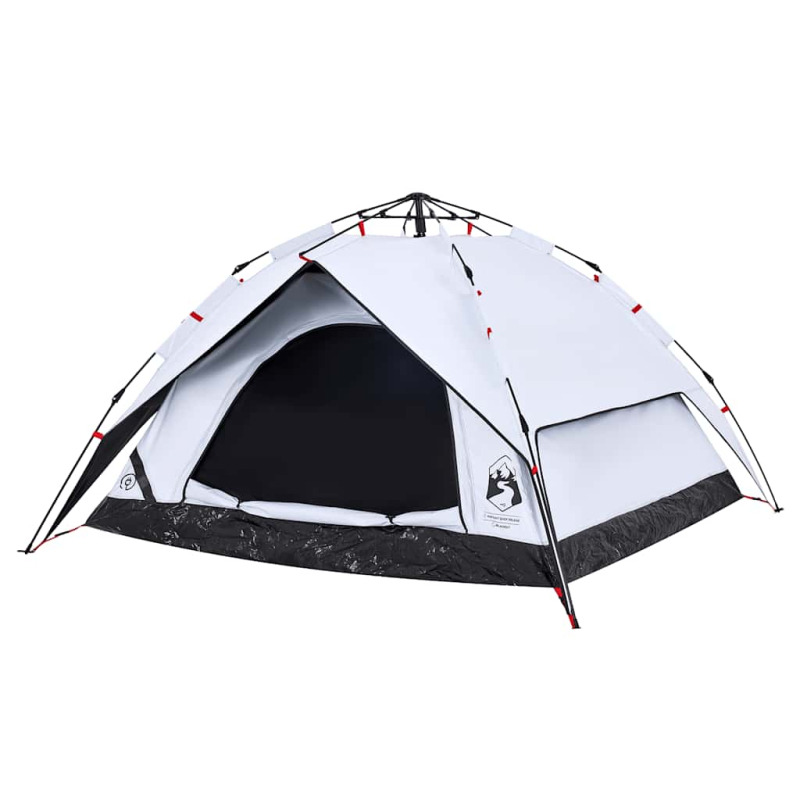 Kuppel-Campingzelt 4 Personen Weiß Verdunkelt Quick Release