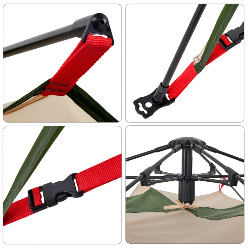 Kuppel-Campingzelt 5 Personen Grün Quick Release