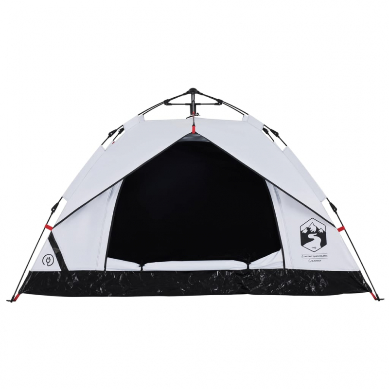 Kuppel-Campingzelt 3 Personen Weiß Verdunkelt Quick Release