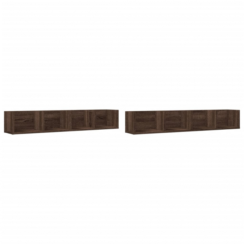 Wandschränke 2 Stk. Braun Eichen-Optik 99x18x16,5 Holzwerkstoff