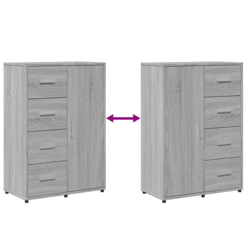 Sideboard Grau Sonoma 60x31x84 cm Holzwerkstoff