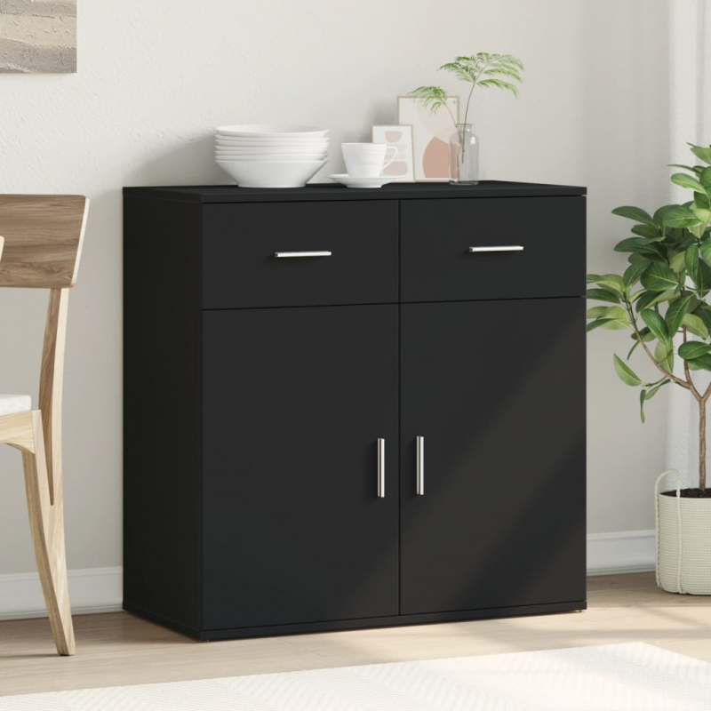 Sideboard Schwarz 79x38x80 cm Holzwerkstoff