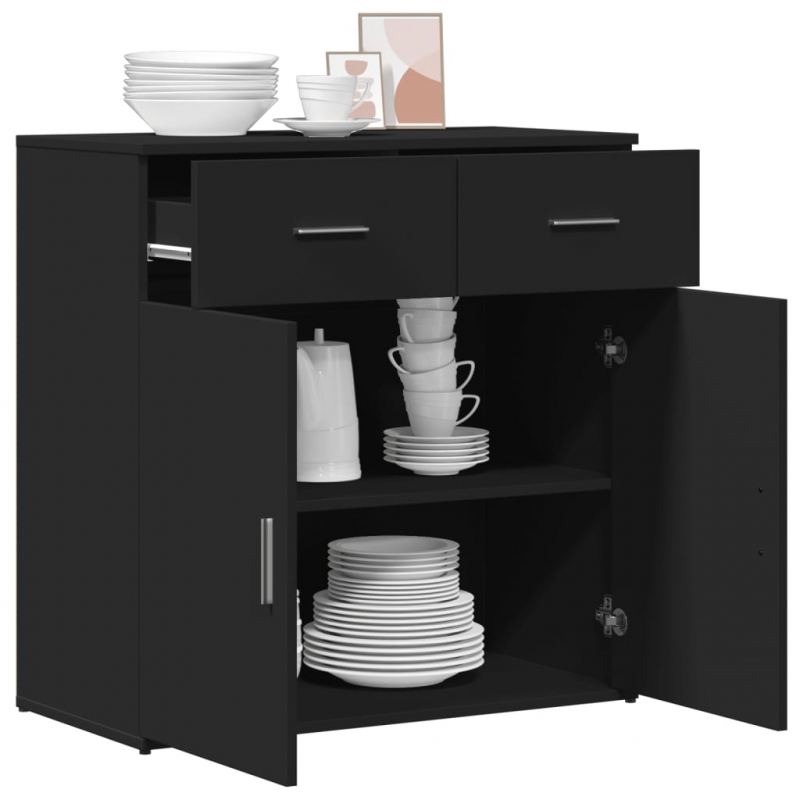 Sideboard Schwarz 79x38x80 cm Holzwerkstoff