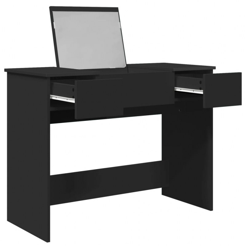 Schminktisch mit Spiegel Schwarz 100x45x76 cm