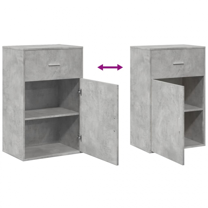 Beistellschrank Betongrau 56,5x39x90 cm Holzwerkstoff