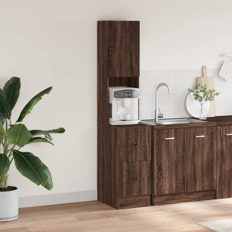 Küchenschrank Braun Eichen-Optik 35x50x180 cm Holzwerkstoff