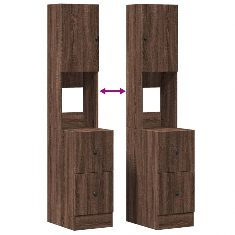 Küchenschrank Braun Eichen-Optik 35x50x180 cm Holzwerkstoff