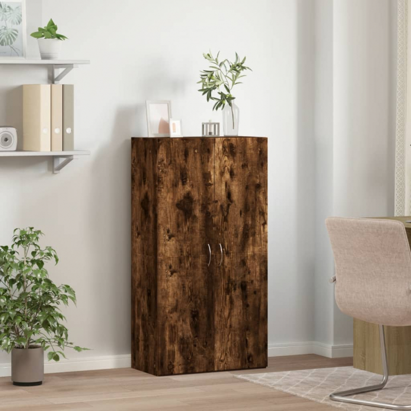 Aktenschrank Räuchereiche 60x32x115 cm Holzwerkstoff