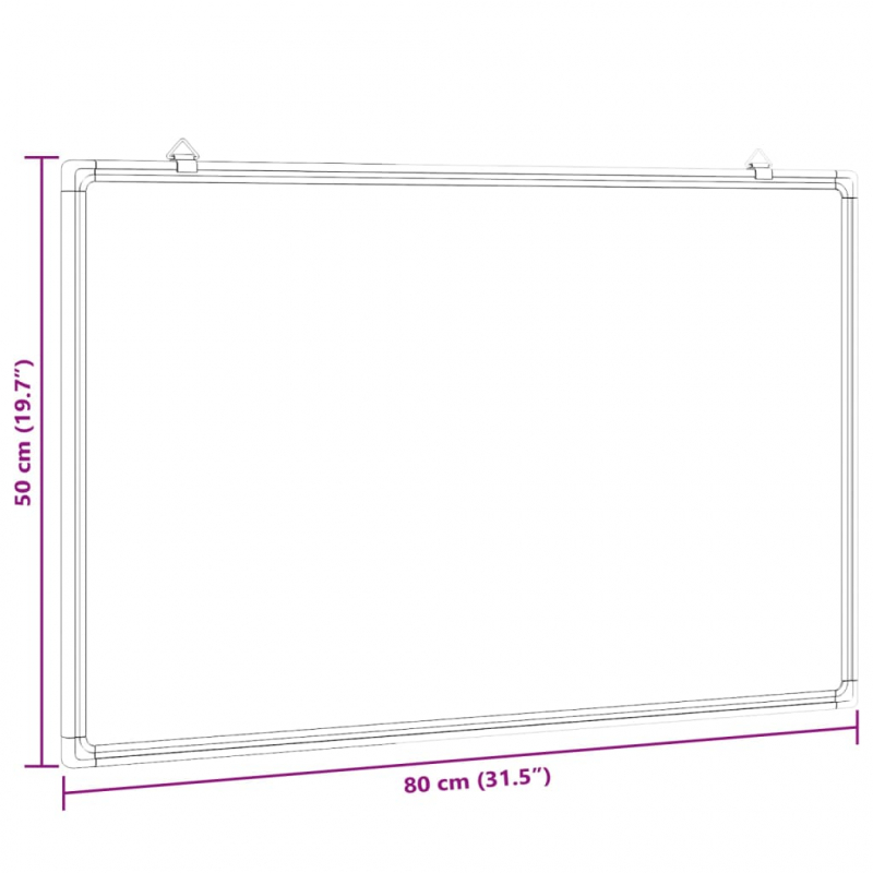 Magnetisches Whiteboard 80x50x1,7 cm Aluminium