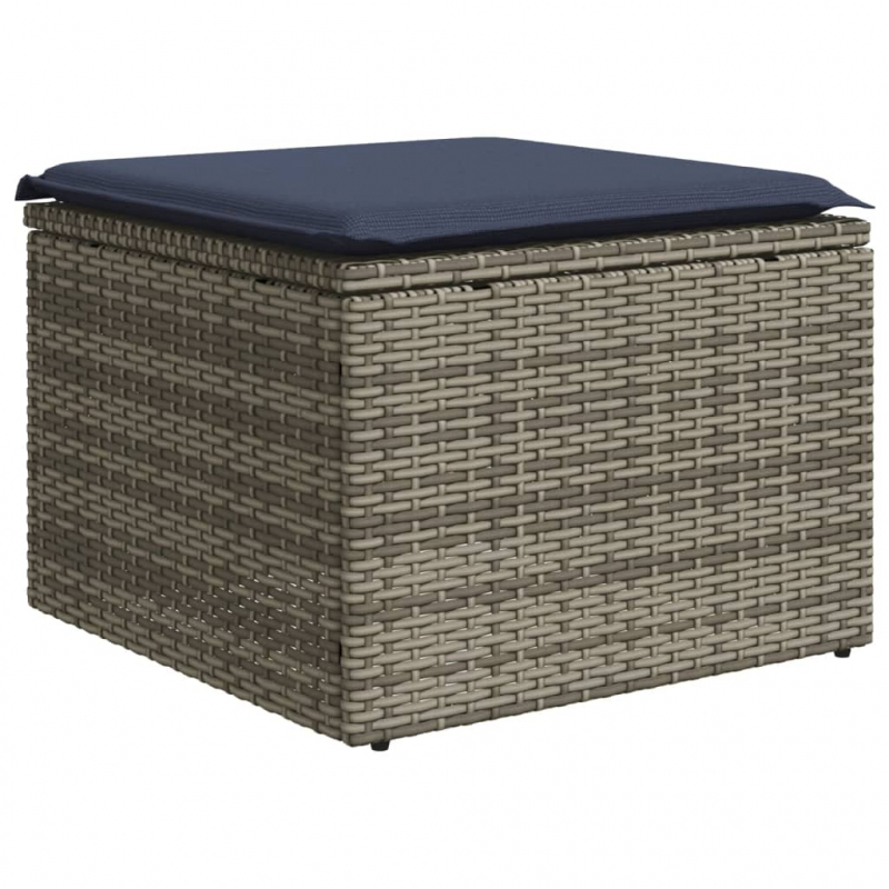 10-tlg. Garten-Sofagarnitur mit Kissen Schwarz Poly Rattan