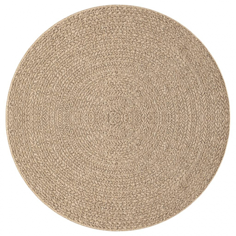 Teppich ZIZUR Ø 200 cm Jute-Optik Indoor und Outdoor