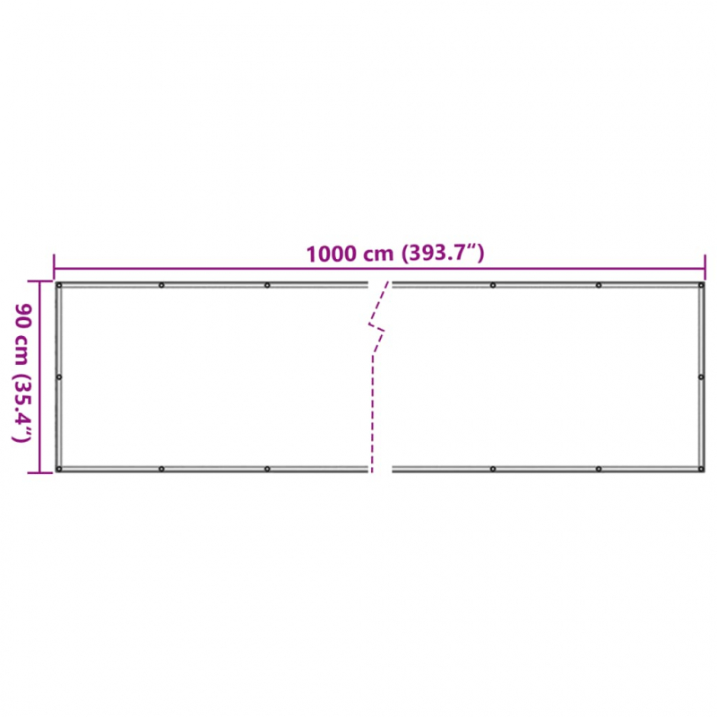 Balkon-Sichtschutz Steinoptik Grau 1000x90 cm PVC